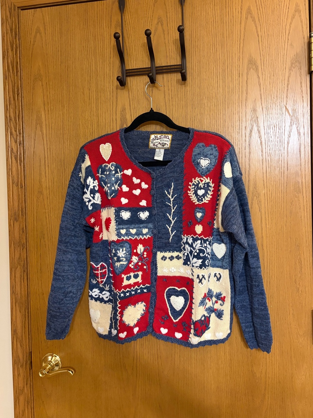 vintage heart knit sweater